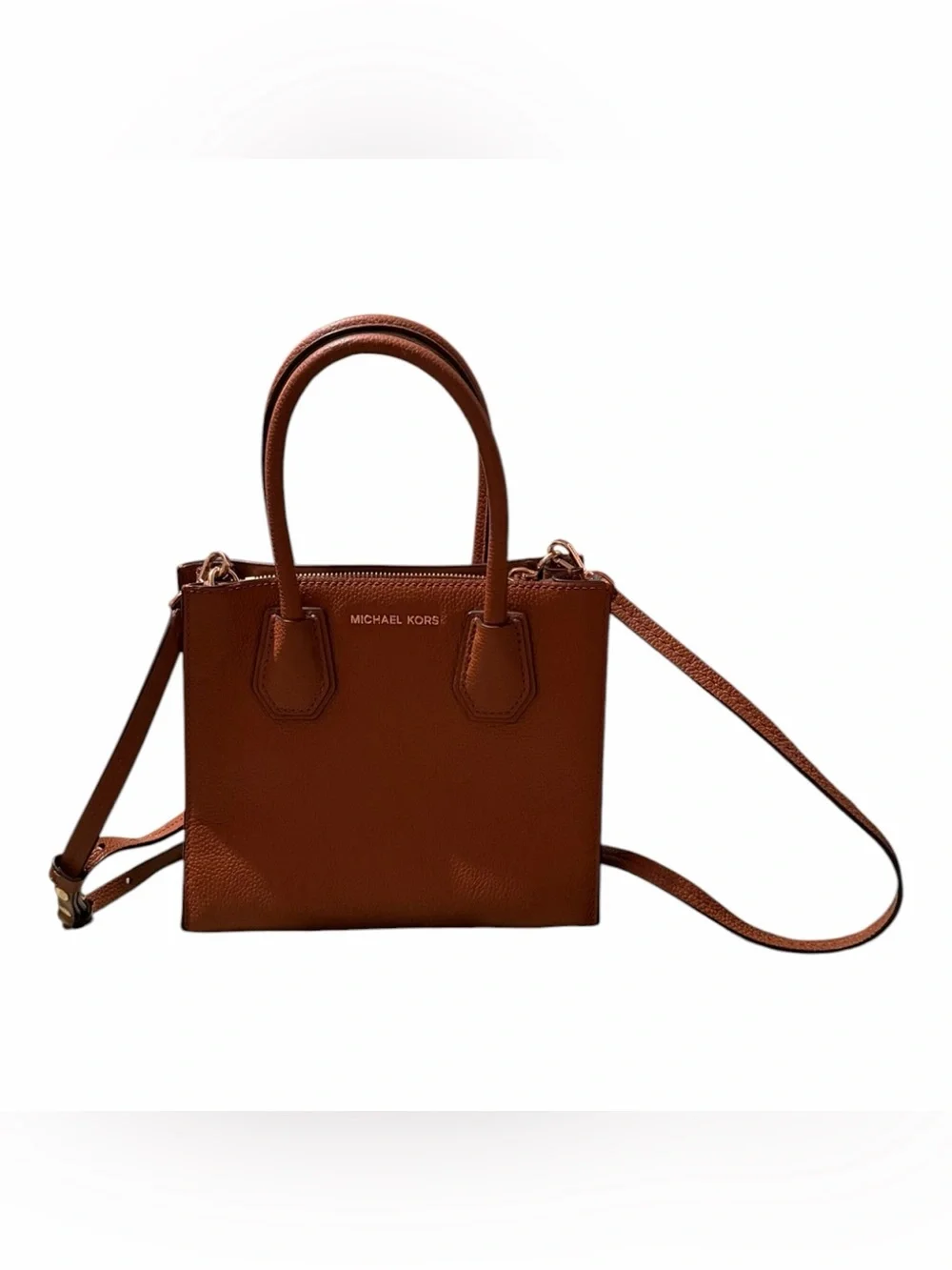 Michael Kors Brown Pebbled Leather Crossbody Satchel